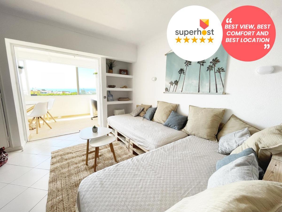 Panoramic Seaview - 2 Bedroom, Main Ave, 15 Min Walk Beach, Workspace Albufeira Buitenkant foto